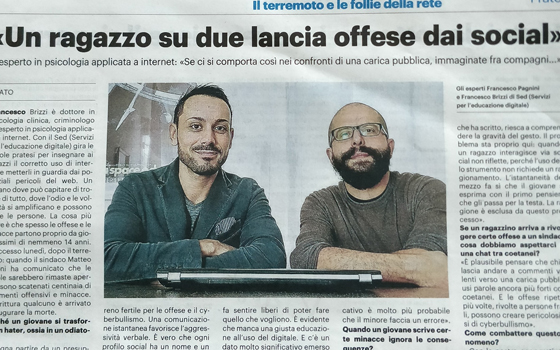 Articolo La Nazione sulle offese nei social